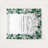 Graduierungspartei White Green Balloons Streamer Wandteppich (Vorderseite (Horizontal))