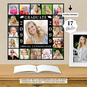 Graduierungsparty 17 FotoCollage Personalisiert Poster