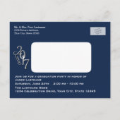 Graduierungsparty 2017 mit Foto Blue Einladungspostkarte (Rückseite)