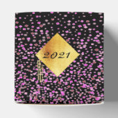 Graduierungsparty 2021 Absolvent schwarz lila Geschenkschachtel (Oben)