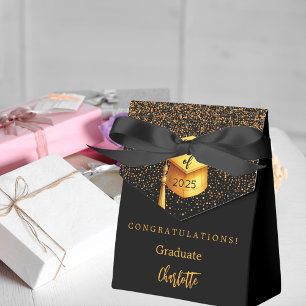 Graduierungsparty 2025 Absolvent schwarzes Gold Geschenkschachtel
