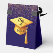 Graduierungsparty 2025 blaues Gold für Hochschulab Geschenkschachtel (Rückseite)