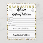Graduierungsparty Advice Card Confetti Black Gold (Vorderseite)
