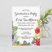 Graduierungsparty Aloha Tropical Luau Party Einlad Einladung (Stehend Vorderseite)