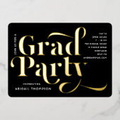 Graduierungsparty Ankündigung Real Foil Headline (Vorderseite)