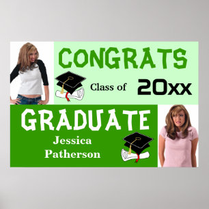 Graduierungsparty Banner Poster Hinzufügen Foto Gr
