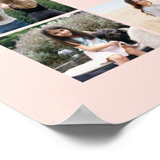 Graduierungsparty Begrüßungsfoto Collage Blush Pin Poster (Ecke)