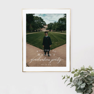 Graduierungsparty Begrüßungszeichen mit Foto Poster