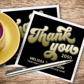 Graduierungsparty Black and Gold Vielen Dank Serviette