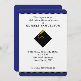 Graduierungsparty Blue Einladung