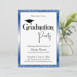 Graduierungsparty Blue Ombre Confetti Einladung