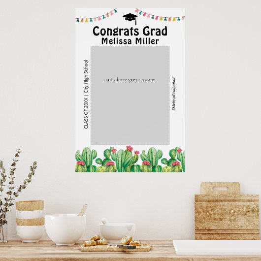 Graduierungsparty Cactus Fiesta Stand Frame Poster (Küche)