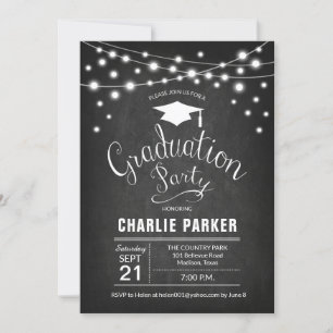 Graduierungsparty - Chalkboard-Muster Einladung