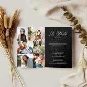 Graduierungsparty Dann & Jetzt Grad FotoCollage Dreifach Gefaltete Ankündigung