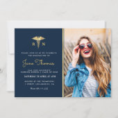 Graduierungsparty der Marine und des Goldes Nursin Einladung (Vorderseite)