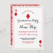 Graduierungsparty Diamond Playing Card Vegas Einla Einladung (Vorne/Hinten)