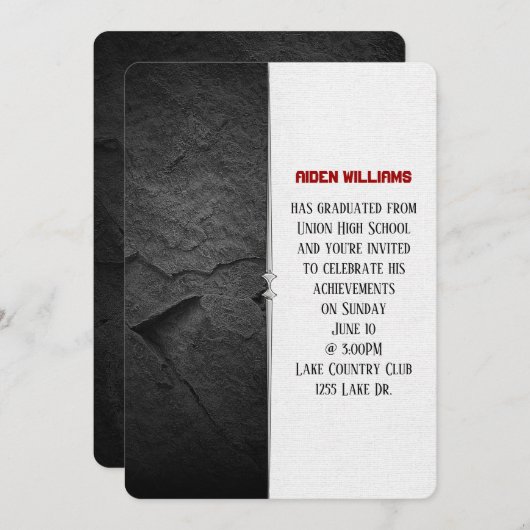 Graduierungsparty Einladung (Vorne/Hinten)