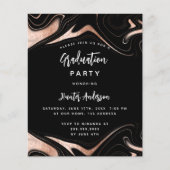 Graduierungsparty - Einladung in Gold der schwarze (Vorderseite)