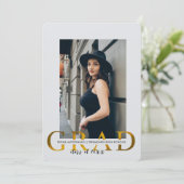 Graduierungsparty Einladung, Minimal Foto Grad Par Einladung (Stehend Vorderseite)