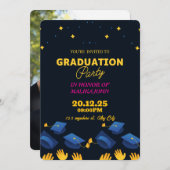Graduierungsparty Einladung mit Foto (Vorne/Hinten)