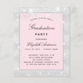 Graduierungsparty - Einladung silberrot-rot (Vorderseite)