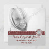 Graduierungsparty - Einladung von Gray & Maroon (Vorderseite)