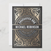 Graduierungsparty Einladungen Gold Foil Black Foto (Vorderseite)