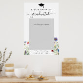 Graduierungsparty farbenfrohe BlumenFotokabine Rah Poster (Küche)