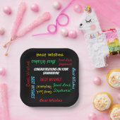 Graduierungsparty farbenfrohe FUN Square oder Roun Pappteller (Party)