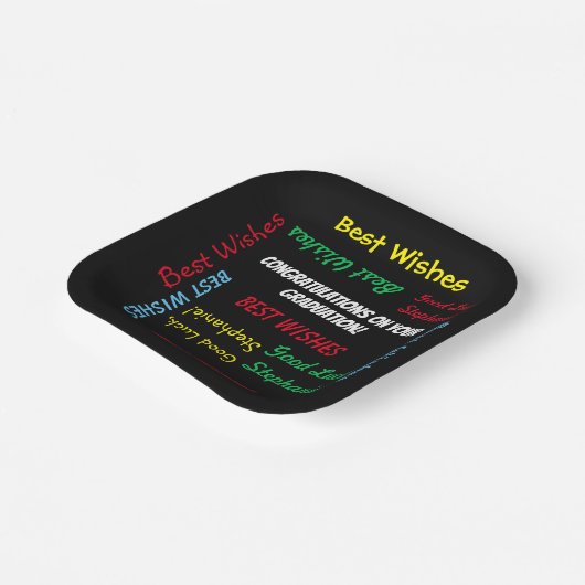 Graduierungsparty farbenfrohe FUN Square oder Roun Pappteller (Gewinkelt)