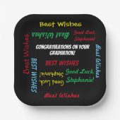 Graduierungsparty farbenfrohe FUN Square oder Roun Pappteller (Vorderseite)