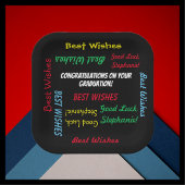 Graduierungsparty farbenfrohe FUN Square oder Roun Pappteller