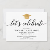 Graduierungsparty, feiern wir einfach, modern einladung (Vorderseite)