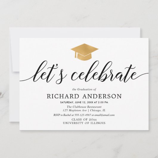 Graduierungsparty, feiern wir einfach, modern einladung (Vorderseite)