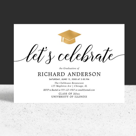 Graduierungsparty, feiern wir einfach, modern einladung