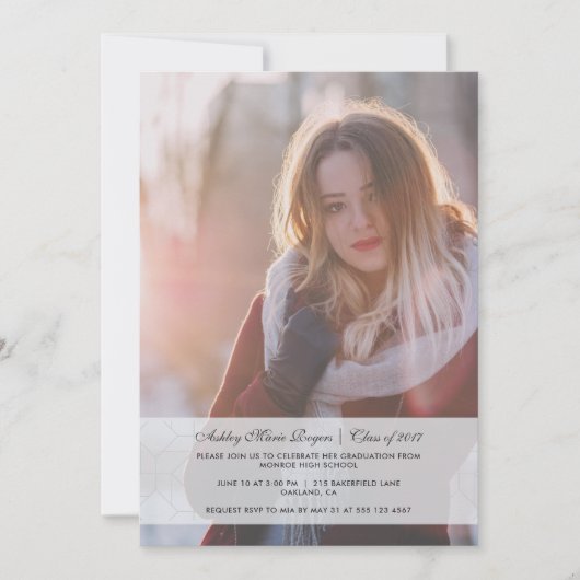 Graduierungsparty Foto Einladung Light Blue (Vorderseite)