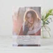 Graduierungsparty Foto Einladung Light Blue (Stehend Vorderseite)