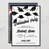 Graduierungsparty Foto Schwarzweiß-Mainboard Einladung (Vorne/Hinten)