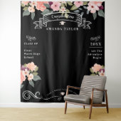 Graduierungsparty Foto Stand Aquarellblume Wandteppich (Beispiel)