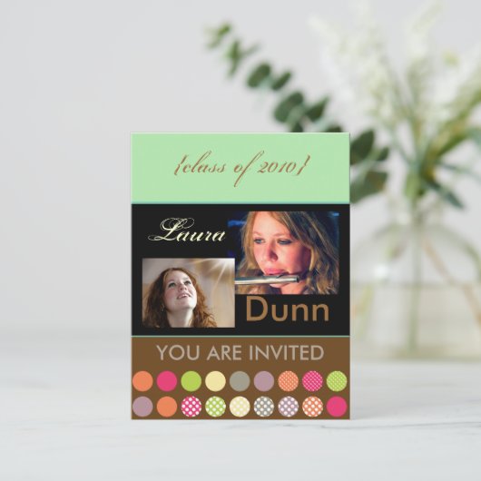 Graduierungsparty, Fotos Postkarten (Stehend Vorderseite)