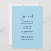 Graduierungsparty für blaues Foto Einladung (Rückseite)