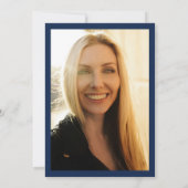 Graduierungsparty für blaues Foto Einladung (Rückseite)