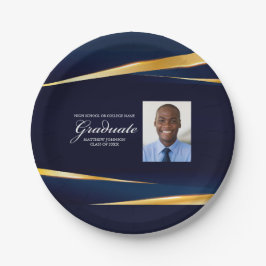 Graduierungsparty für blaues Foto Pappteller