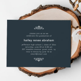 Graduierungsparty für blaues und weißes Foto Einladung