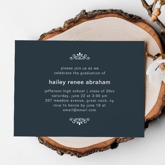 Graduierungsparty für blaues und weißes Foto Einladung