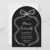 Graduierungsparty für das Foto von Bow mit weißer Einladung (Vorderseite)