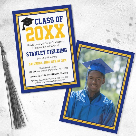 Graduierungsparty für das Foto von Schiffen und Go Einladung