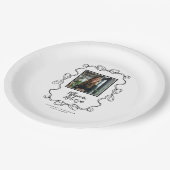 Graduierungsparty für das Foto "Wavy Border Black Pappteller (Schrägansicht)