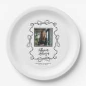 Graduierungsparty für das Foto "Wavy Border Black Pappteller (Vorderseite)