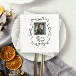 Graduierungsparty für das Foto "Wavy Border Black Serviette